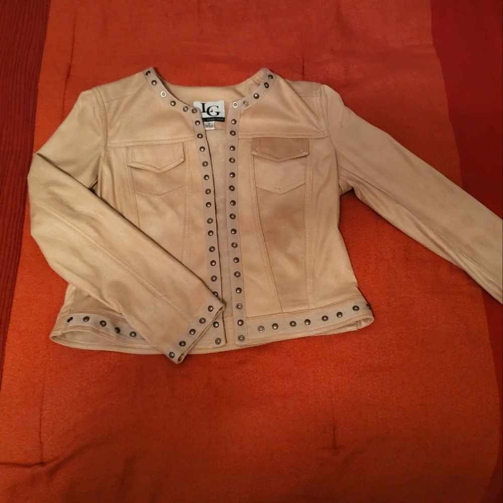Lena Gabrielle Jacket, Size 8, Light Beige